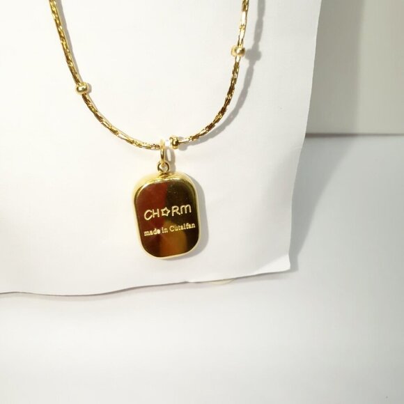 Stainless Steel 18K Gold Plated Charm Pendant Necklace - Picture 3 of 5